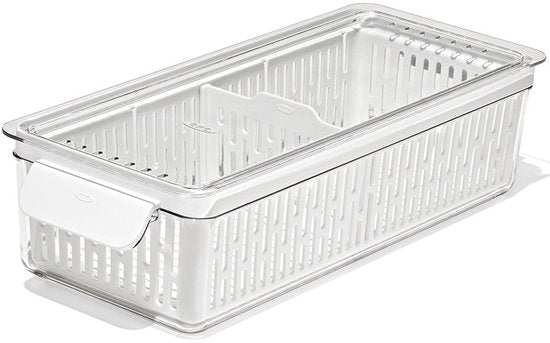 OXO Good Grips Vershoudbox Lang 37,6x15 cm – Transparant/Wit – Kunststof
