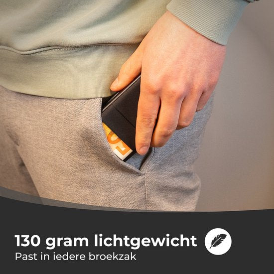 Nuvance Pasjeshouder Uitschuifbaar - 18 Pasjes - Rfid Bescherming - Pasjeshouders voor Mannen & Vrouwen - Creditcardhouder - Zwart