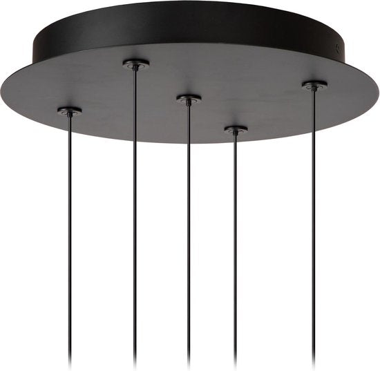 Lucide KLIGANDE - Hanglamp - Ø 30 cm - LED Dimbaar - 5x8W 2700K - Zwart