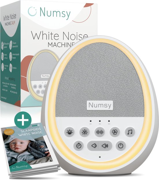 Numsy White Noise Machine – 29 Geluiden & Timer – 9.7 x 7.9 x 11.2 cm – Wit