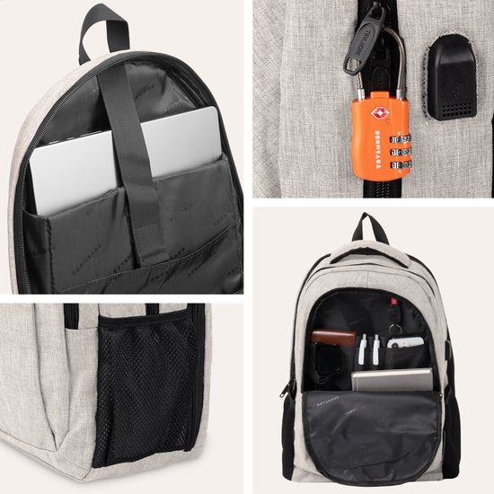 TRVLMORE Rugzak met Levenslange - Rugtas met 17 Inch Laptopvak - Schooltas - Spatwaterdicht - Heren en Dames - Jongens en Meisjes - 36L - Champagne