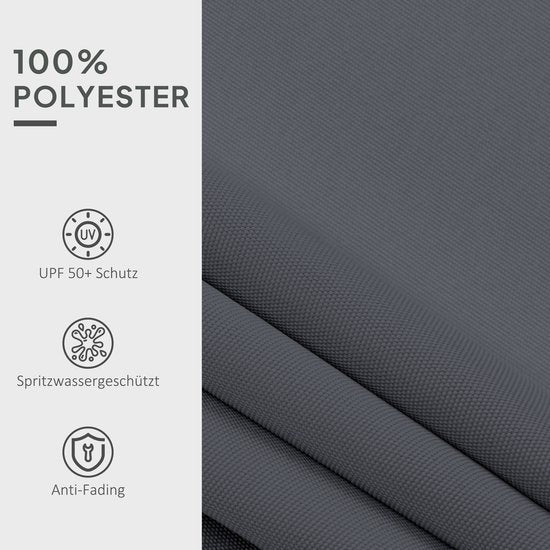 Outsunny Markiesstoff Bekleding met Volant Waterafstotend Vervangingsstof voor 4 x 3 m Markiezen Markiesdoek Markiesstof Zonwering voor Tuin Balkon Erf Grijs