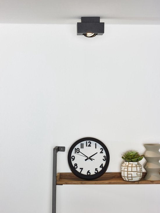 Lucide XIRAX - Plafondspot (Plafondlamp) - LED Dim to warm - GU10 - 1x5W 2200K/3000K - Zwart