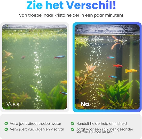 Pawesome - Aquarium stofzuiger - Bodemreiniger - Gravel cleaner aquarium - Bodemstofzuiger - Zonder batterijen