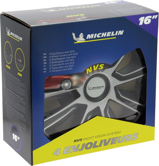 Michelin Wieldoppen 16 inch - zilver/zwart - 4 stuks