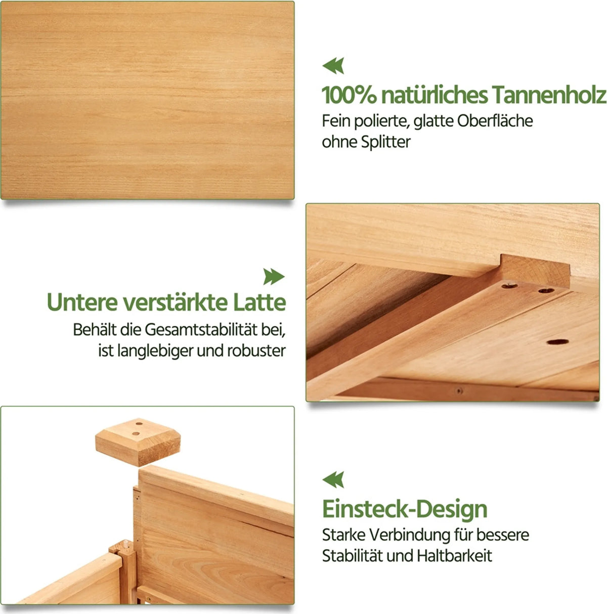 Yaheetech Houten kweekbak op wielen met opbergplank - 87 x 47 x 83,5 cm - Lichtbruin