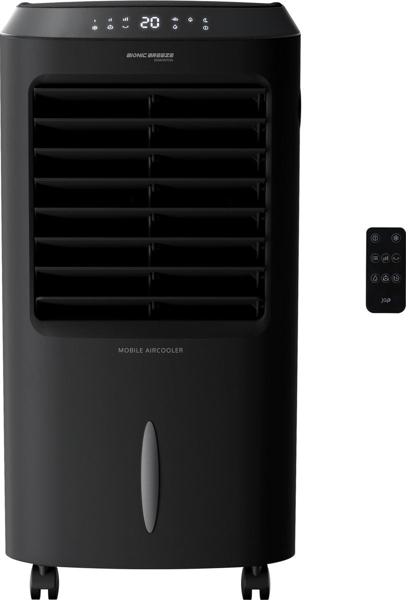 JAP Appliances Aircooler – 4-in-1, 500 m³/h, 10 liter – 65 W – 38,2 x 31,6 x 76 cm – Zwart