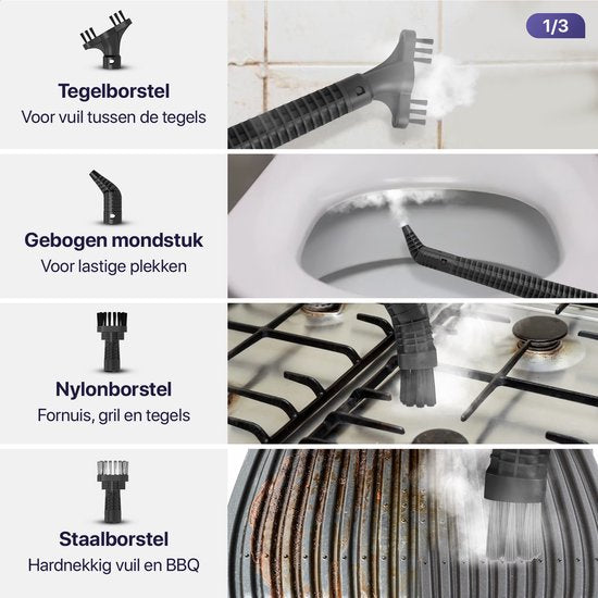 LUMAN 16 in 1 Stoomreiniger Én Handstoomreiniger V3 - Tapijtreiniger - Vlekkenreiniger - Vloerreiniger - Met 16 Opzetstukken en 3 Microvezeldoeken - Groen
