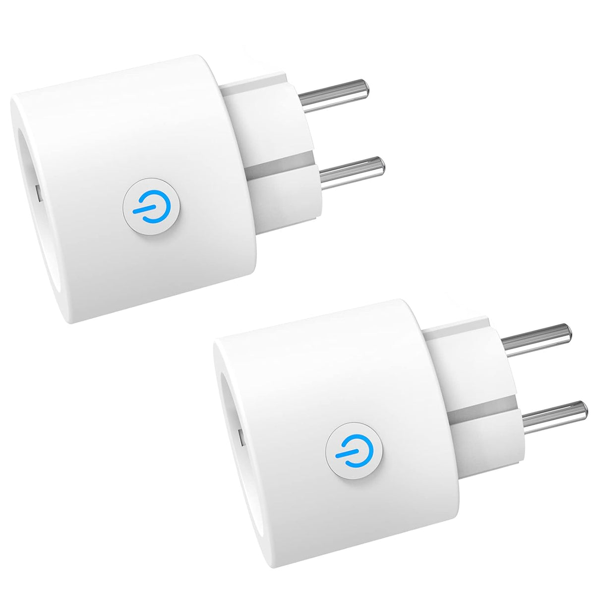 Antela Slimme Stopcontact met Energieverbruiksmeter 2 Stuks – WiFi en Spraakbesturing – Wit – Brandveilig ABS