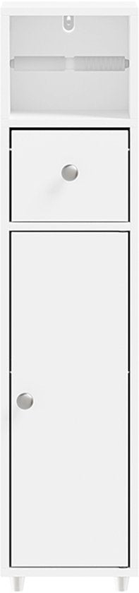 SoBuy Toiletkast BZR219-W - Wastafelkastje met WC-rolhouder - Wit - 85x20x20 cm