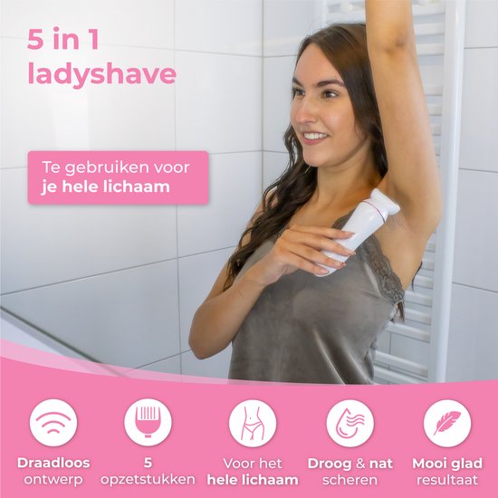 Nuvance - Epileerapparaat dames - Epilator Gezicht - 5 Opzetstukken - Epilators - Gezichtsreiniger - Gezichtsepilator Vrouw - Ontharingsapparaat - Usb Oplaadbaar