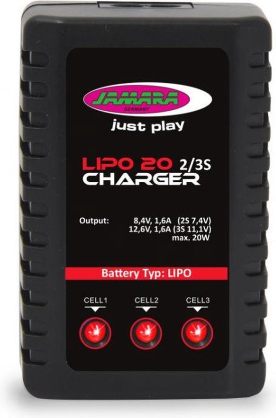 Jamara Lplader Lipo 2s/3s 50/60 Hz 25w Zwart