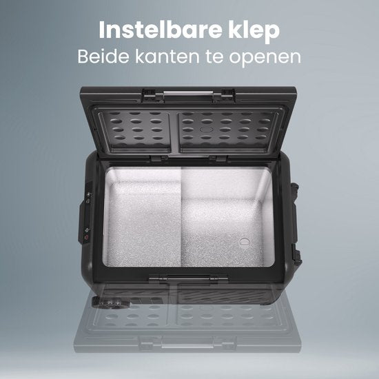 Auronic Elektrische Koelbox - Compressor - Met Wielen - 12V 230 Volt - Auto - 40L - Frigobox - Zwart/Grijs