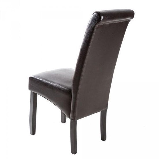 tectake® - 2x Eetkamerstoel Eetkamerstoelen set - ergonomisch - bruin - 401294