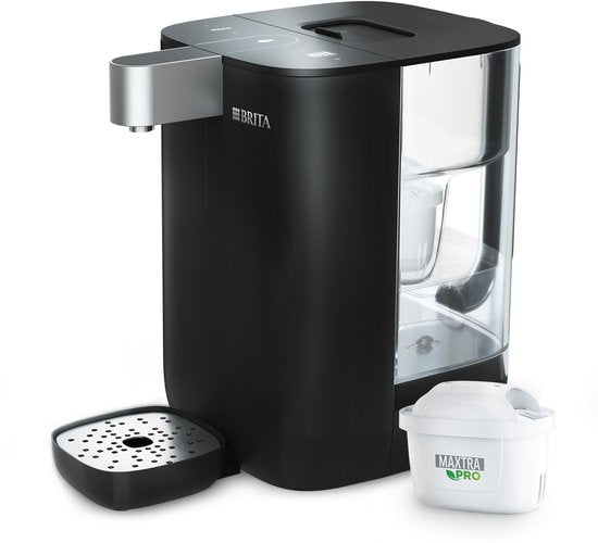 BRITA Cube waterdispenser en theemachine voor thuis - Zwart - Maak perfecte thee dankzij verschillende instellingen voor temperatuur en volume - UV-C Technologie - incl. Maxtra Pro Kalk Expert Filter