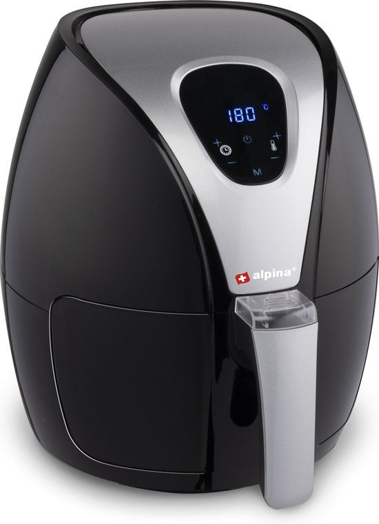 Alpina Hetelucht Friteuse L - 2,4 Liter - 80-200°C - Timer - 1500 Watt - Zwart