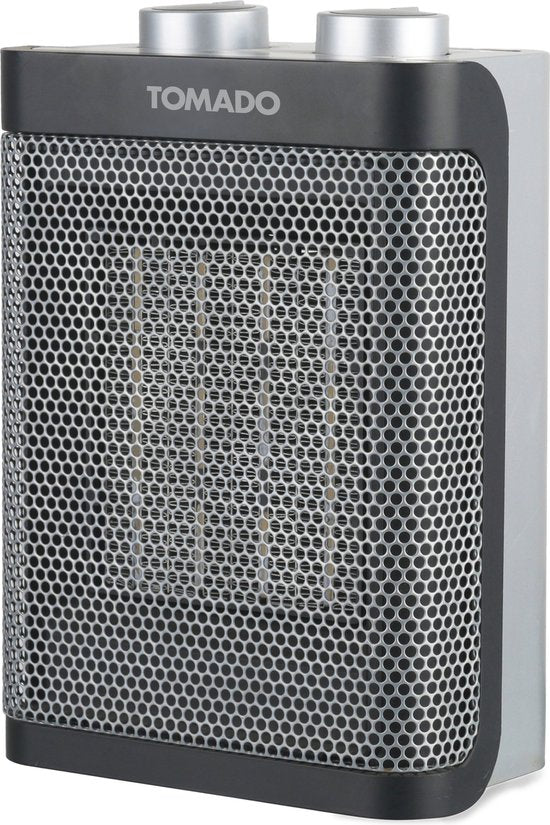 Tomado THC1501B - Keramische kachel - 24m² - 1500 watt - 2 warmtestanden - Zwart/grijs
