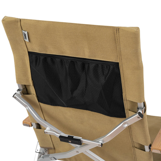 AMA Relax Opvouwbare Campingstoel - Rugleuning in 4 Standen Verstelbaar - Aluminium en Bamboe - 53 x 62 x 100 cm - Tot 130 kg