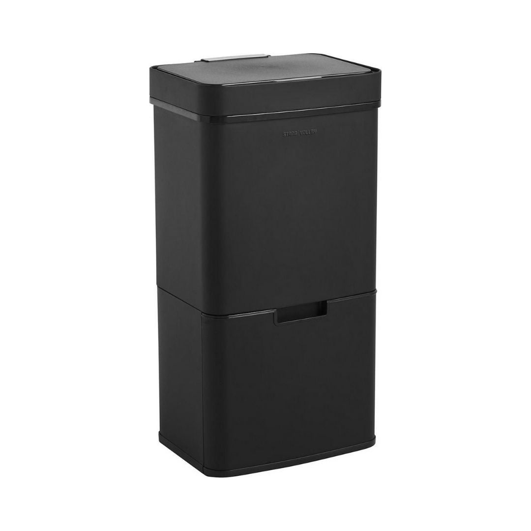 StangVollby Lunden Sensorprullenbak 72 liter - 3 vakken - 42 x 31,5 x 82,5 cm - Zwart
