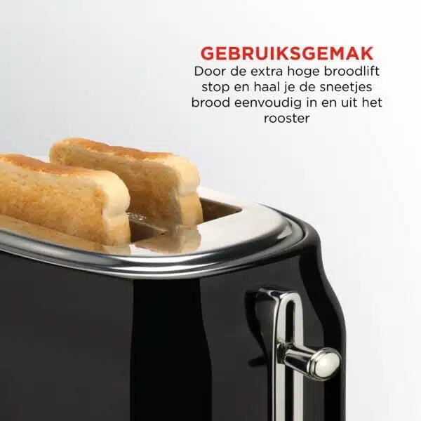 Bourgini Retro Broodrooster - Zwart