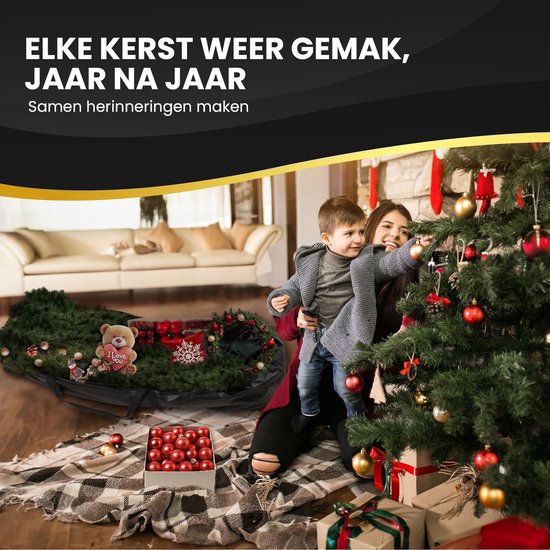 TTD® Kerstboom Opbergtas Zwart - 434 L - 600D Oxford Stof - Opbergbox