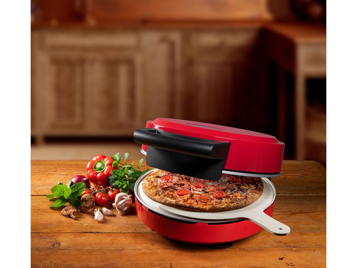 Bestron Pizzasteenoven - 30 cm - 1500W - Rood