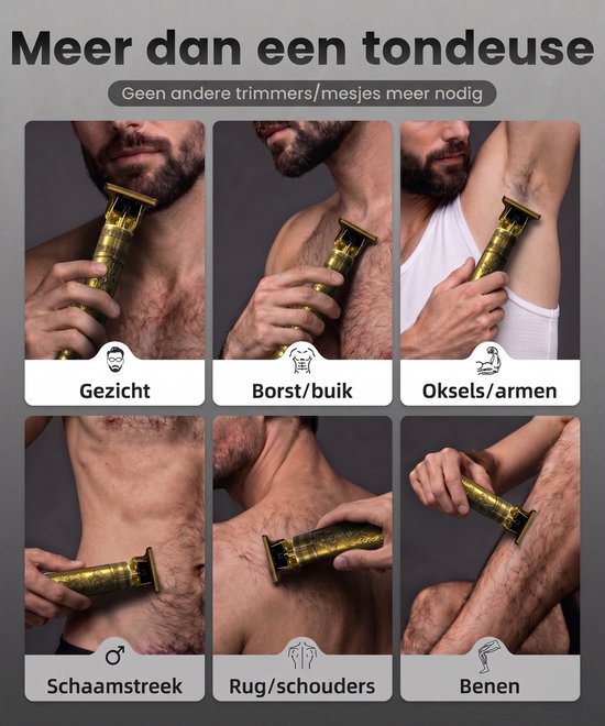 Tondeuse Mannen Hoofdhaar - Trimmer Set voor Hoofd en Baard - Baardtrimmer en Haartrimmer - USB C