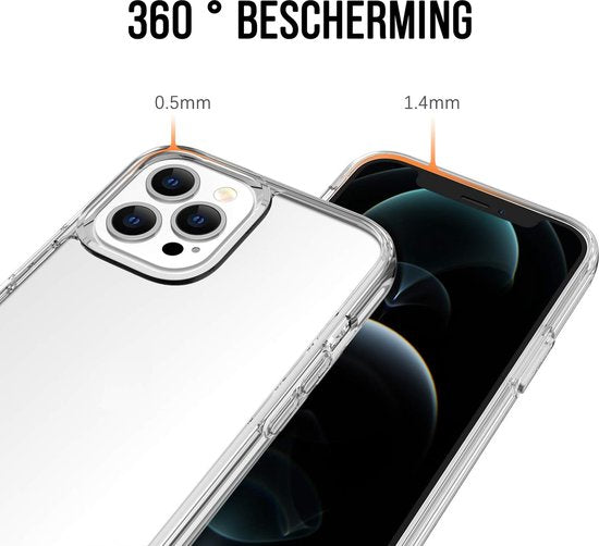 Podec Telefoonhoesje Doorzichtig Geschikt voor iPhone 12 pro max Hoesje Transparant En Screenprotector Beschermglas