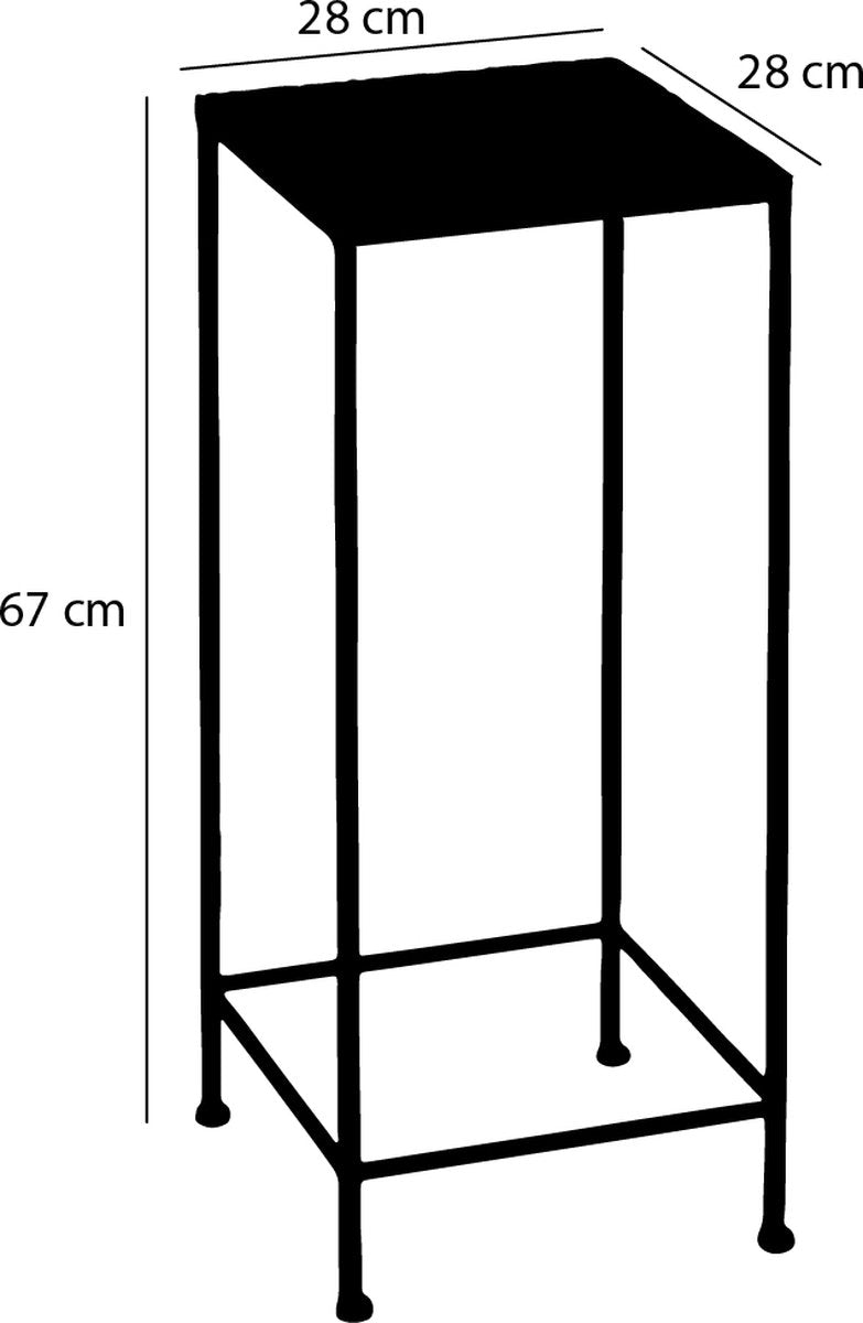 Mica Decorations Odile Bijzettafel Set van 3 – Metaal – Bruin/Wit – 28x28x67 cm, 24x24x61 cm, 20x20x55 cm