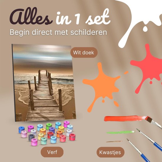 Rubye® Schilderen Op Nummer Volwassenen – Zonsondergang – Inclusief Verf en Penselen – Canvas Schildersdoek – Kleuren op Nummer – 40x50cm