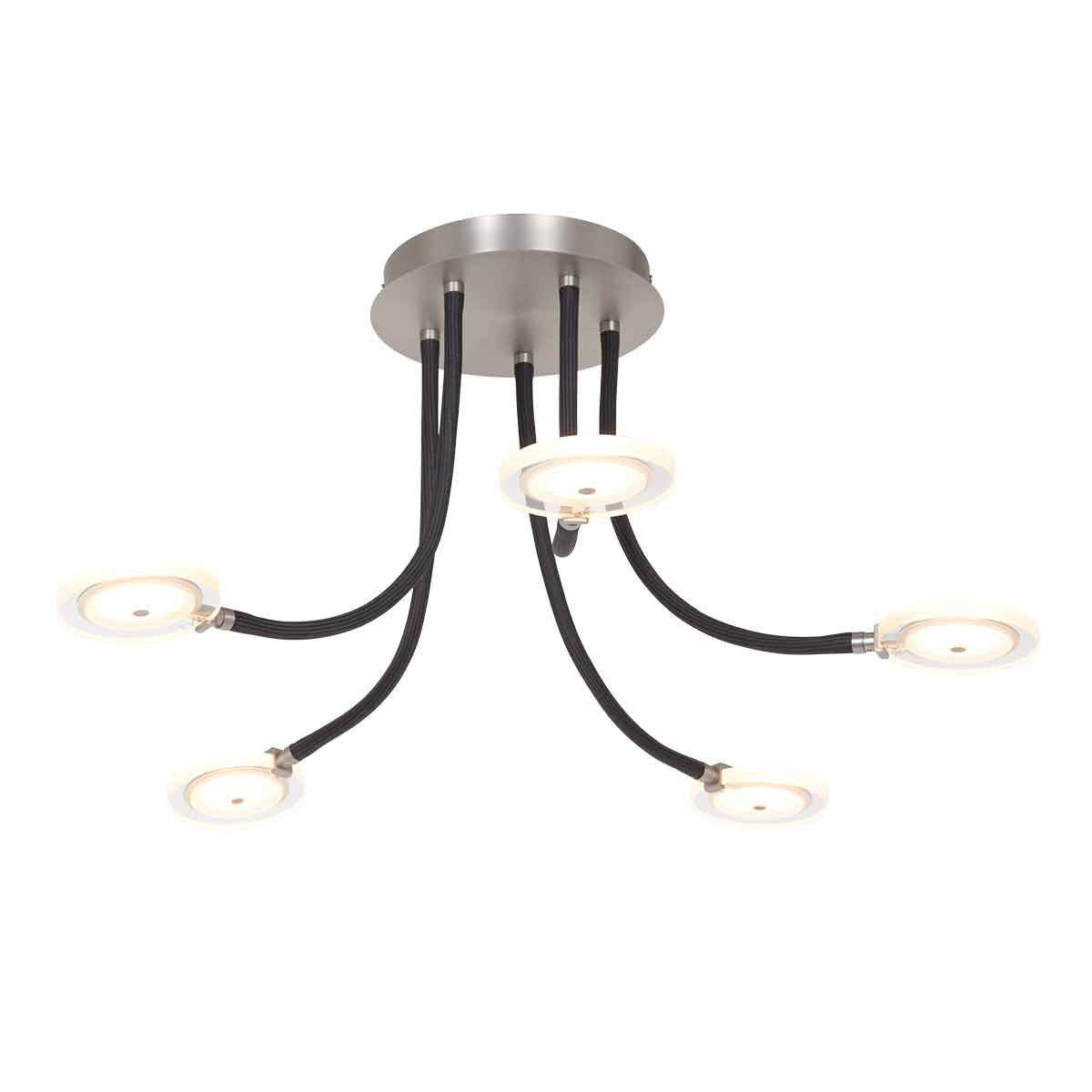 Plafondlamp Turound 3375ST – stalen designlamp met glas, LED, dimbaar, 91,5 cm, Steinhauer