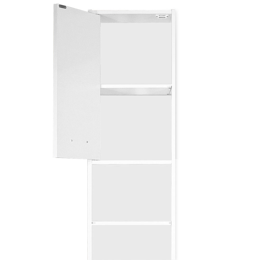 Casaria Badkamerkast - 6 Vakken 2 Deuren Slank en Elegant - MDF/ Spaanplaat - Wit