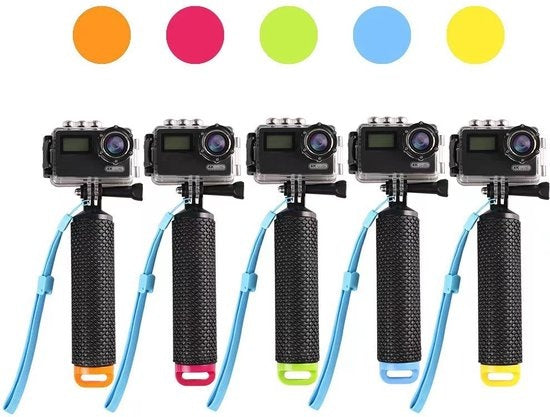 Garpex® Drijvende handgrip floater - Universele Bobber - Accessoire geschikt voor alle action camera's - Geel
