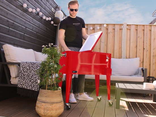 AXI Retro Cooler Rood - Koeler met wielen - 76L inhoud - Koelbox met aftapkraan