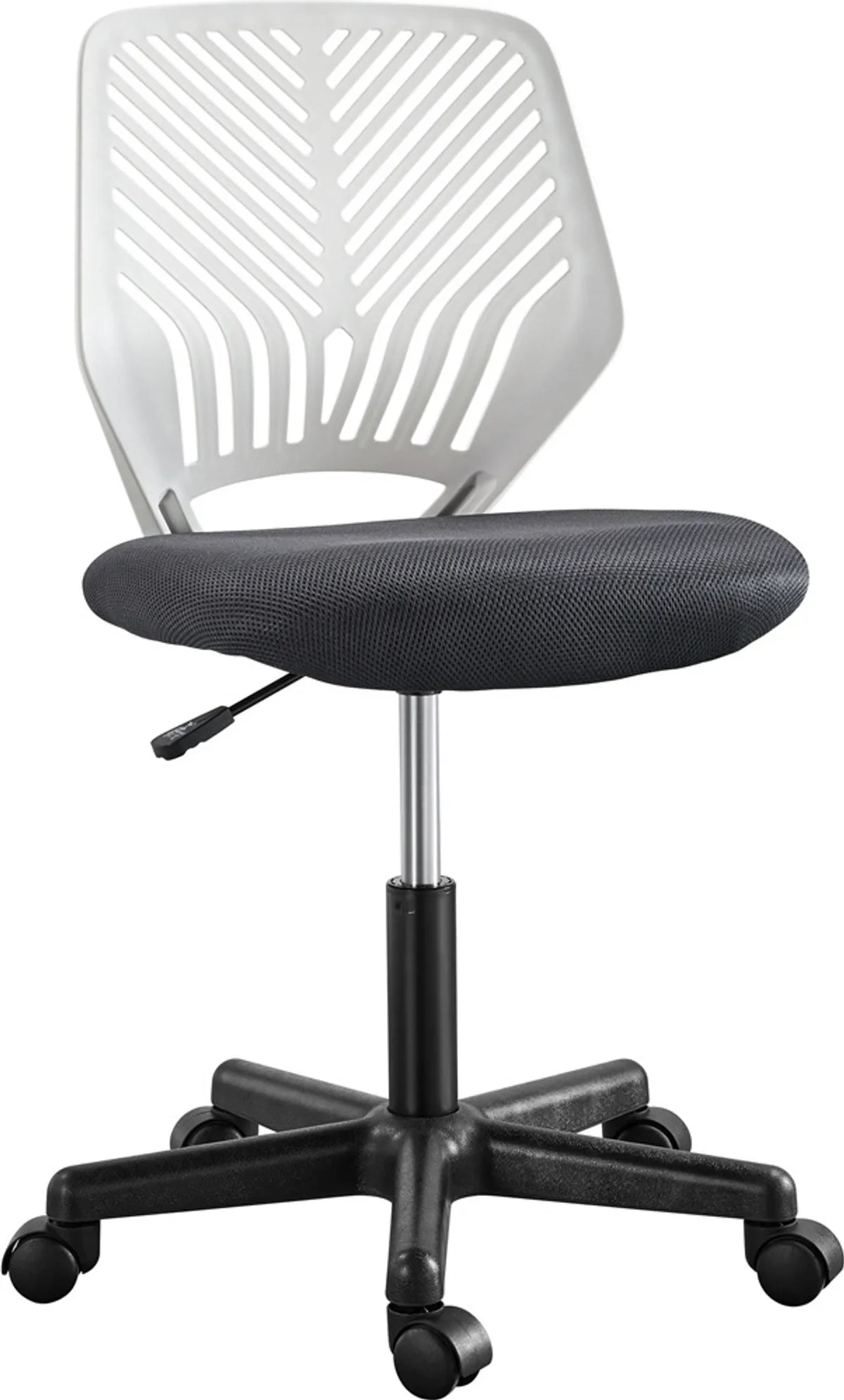 Yaheetech Armleuningloze Bureaustoel / Draaistoel 79-92 cm – Strak Zwart – Polyester en Metaal