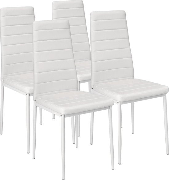 tectake® - 4 stuks eetkamerstoel , wit , eetkamerstoelen 401845
