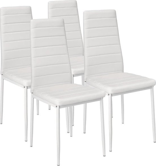 tectake® - 4 stuks eetkamerstoel , wit , eetkamerstoelen 401845