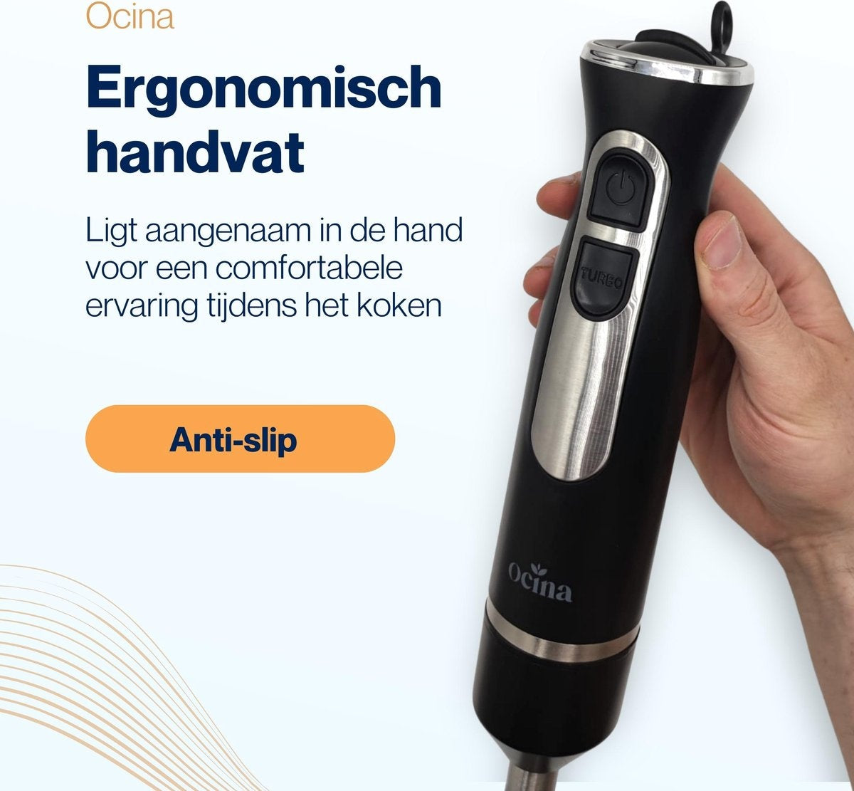 Ocina Staafmixer Set - 5-in-1 Mixer met Hakmolen - 800W - 600ML - RVS/Zwart
