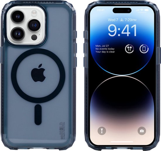 SoSkild iPhone 15 Pro Hoesje MagSafe - Defend Heavy Impact Case - Doorzichtig Magnetisch Magsafe Hoesje - Smokey Grey