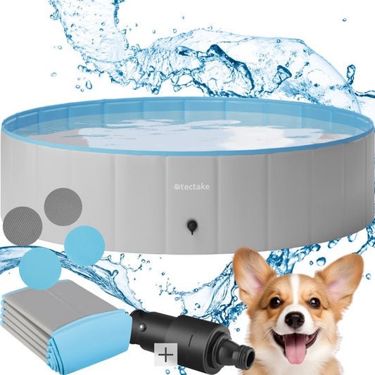 tectake® Hondenzwembad - Hondenpool- Zwembad voor honden - Ballenbak - Opvouwbaar - ⌀120 cm - Extra stevig - Eenvoudig te vullen en te legen