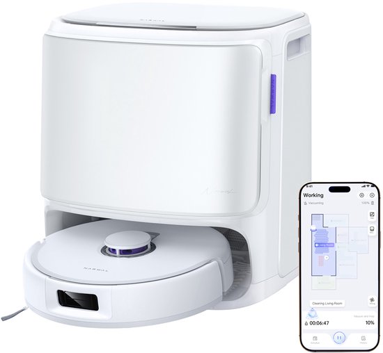 NARWAL – Freo X10 Pro – Robotstofzuiger en dweil – 11.000 Pa – Auto-reiniging