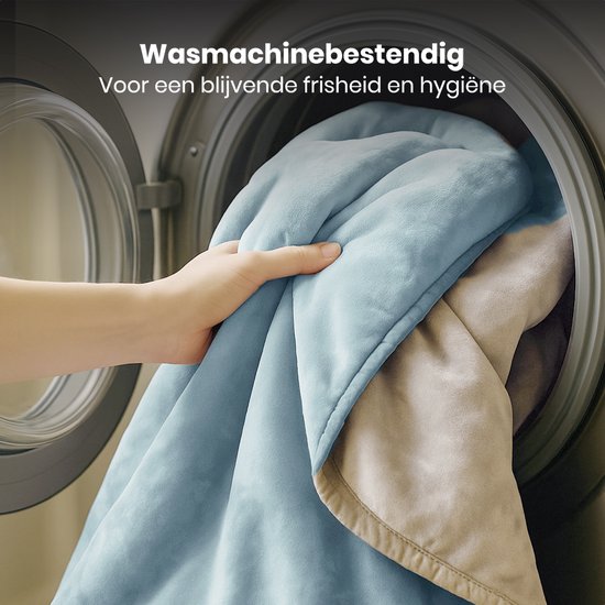 Auronic Elektrische Deken - Warmtedeken - 2 Persoons - 3 Warmtestanden - Bovendeken - Met Timer - Verwarmingsdeken - 200 x 180 cm - Lichtblauw