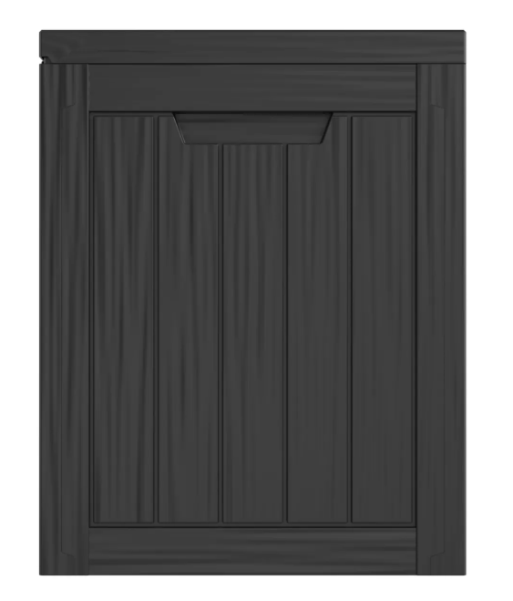 LifeGoods Opbergbox XS 170L - Tuinkussen Opbergbox - Waterdicht - Weerbestendig - Houtlook - Met Slothouder - Grijs