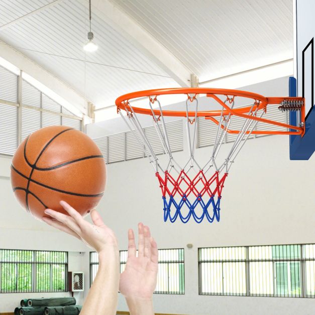Coast 45 cm Basketbalring met Net voor Alle Seizoenen aan de Muur Bevestigde Basketbalstandaard met Dubbele Veren