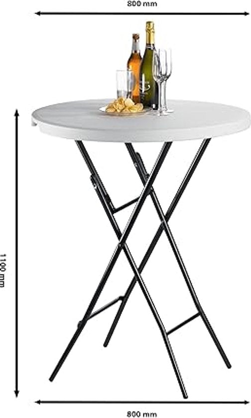 Garten - Statafel Wit KD - 80 x 110 cm - Wit & Kunststof - Inklapbaar & Stevig - Voor Feesten & Evenementen