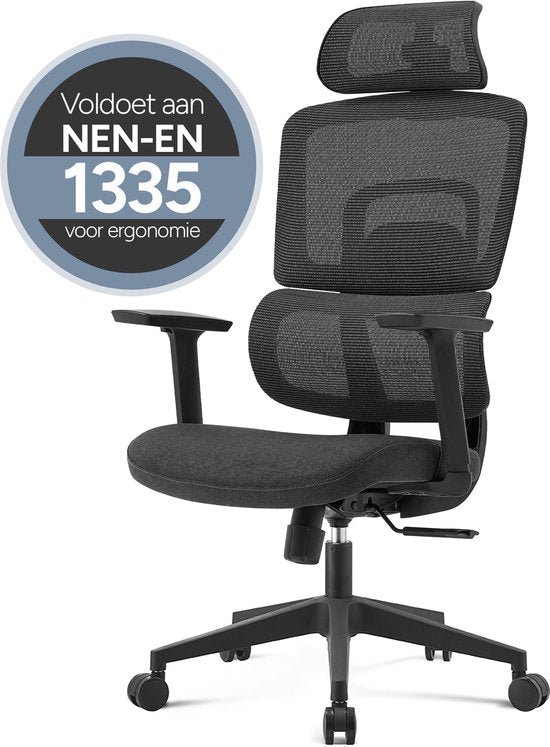ArtGlobal® Ergonomische bureaustoel - verstelbaar - lendensteun - 125° kantelbaar