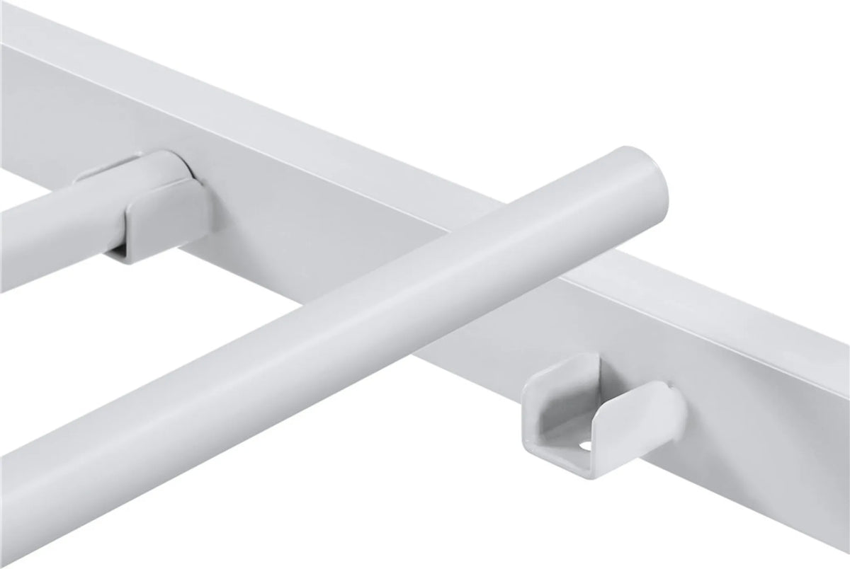 Yaheetech Metalen Bedframe 90 x 190 cm - 196,5 x 96 x 88,5 cm - Wit - 32 cm Hoog - Met Hoofdbord