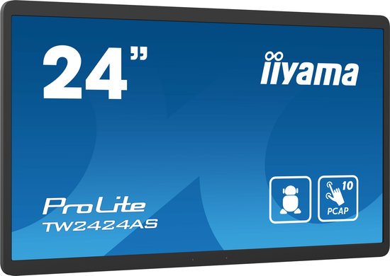 iiyama TW2424AS-B1 beeldkrant Digitale signage flatscreen 60,5 cm (23.8") Wifi 250 cd/m² 4K Ultra HD Zwart Touchscreen Type processor Android 24/7