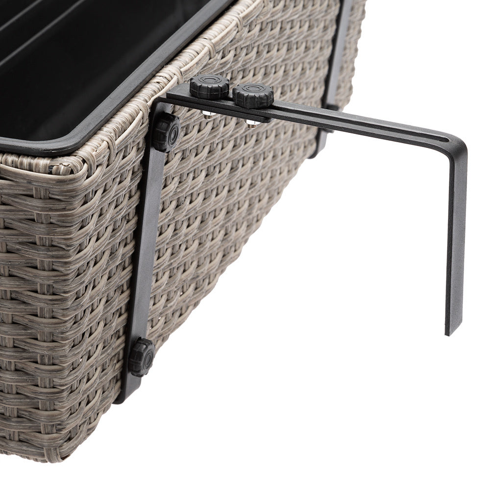 Casaria Polyrattan Bloembak - 2 Stuks Incl. Ophangbeugels - Beige