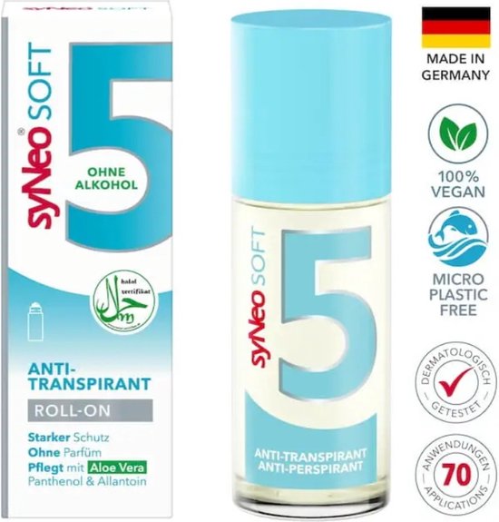 syNeo SOFT - Deodorant Anti-transpirant Pompspray - 30ml - Aloë Vera - 0% Alcohol - Halal - Overmatig zweten